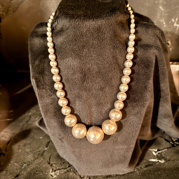 Sterling Silver Graduated Ball Necklace - Picture 2 of 4